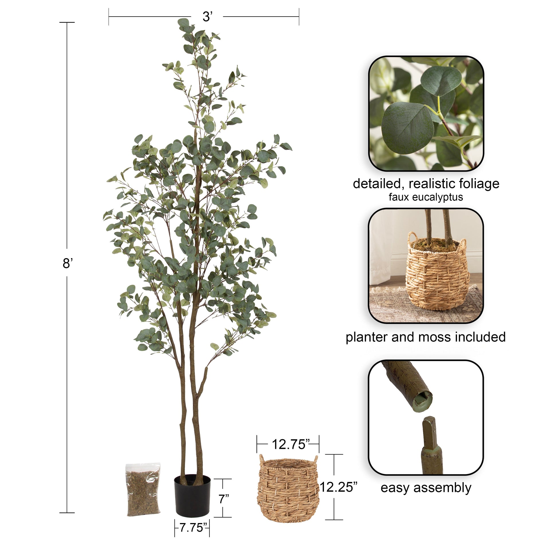 Eudora Faux Eucalyptus Tree