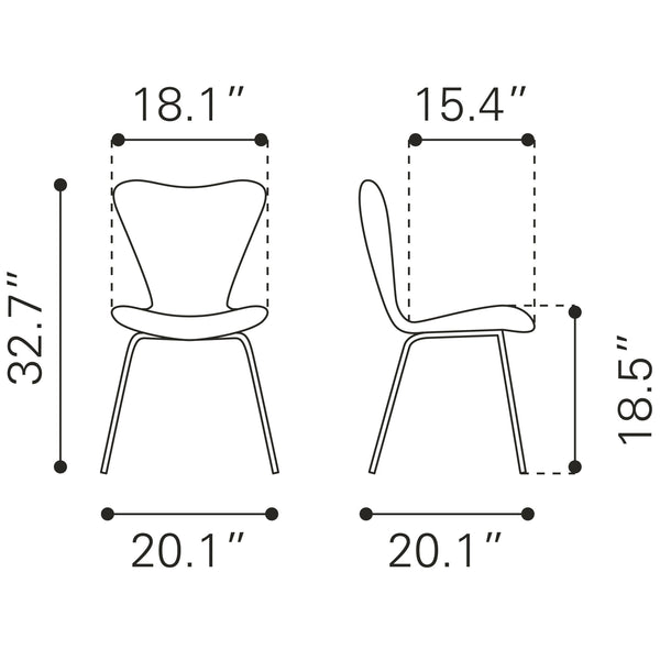 Tollo Dining Chair (Set of 2) Brown