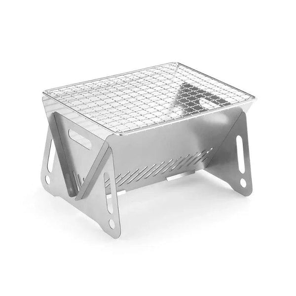 Portable Folding Barbecue Grill Heating Stoves Multifunction Camping BBQ Grill Rack Net Firewood Stove Stainless steel BBQ Grill - Gifts for You 'n Me