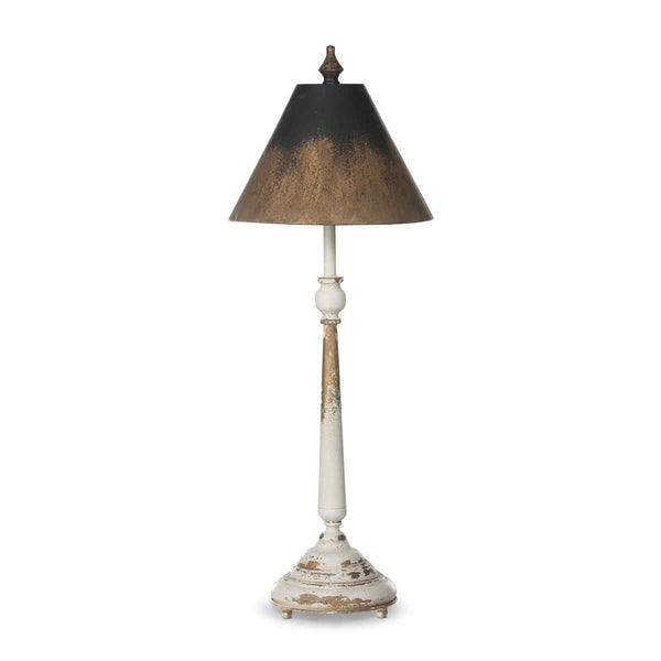 Tall Vintage Table Lamp with Black and Gold Shade