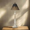 Tall Vintage Table Lamp with Black and Gold Shade