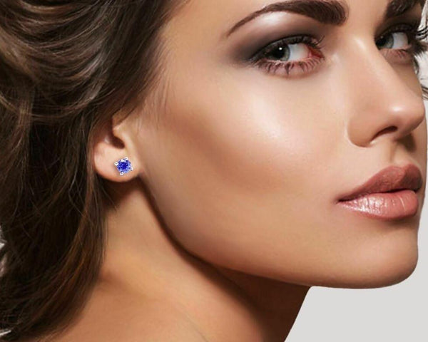 925 Sterling Silver Genuine Tanzanite Gemstone Earrings - Gifts for You 'n Me