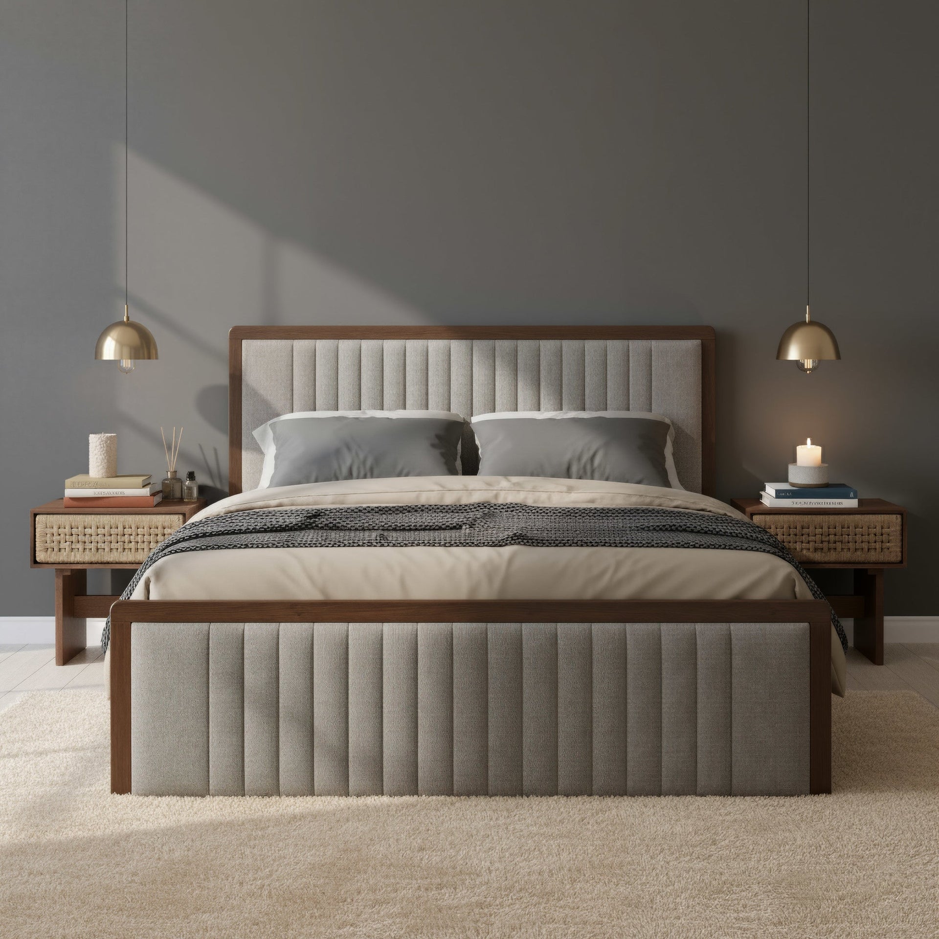 Amaria Nightstand Natural & Walnut
