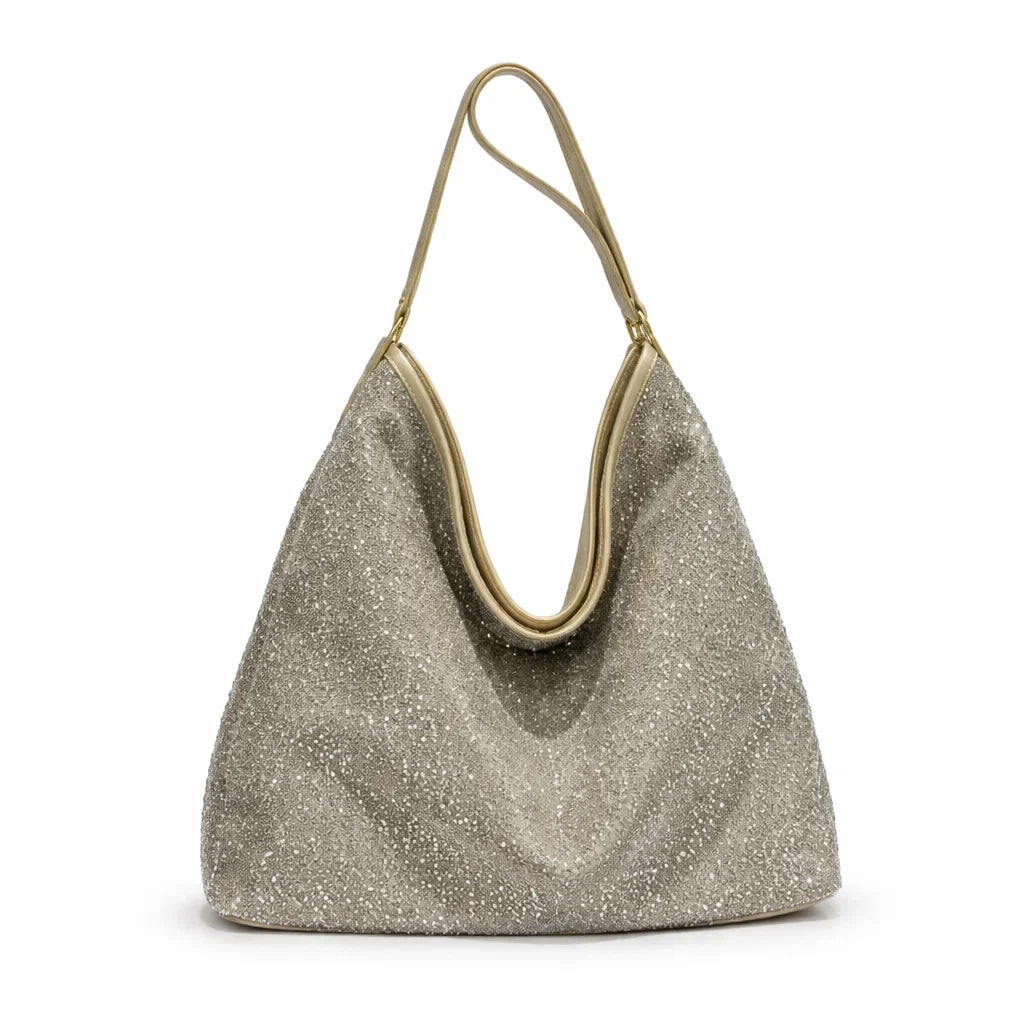 Luxury Rhinestone Diamond Shoulder Bag for Women - Sparkly Tote Bag Large Capacity Party Handbag