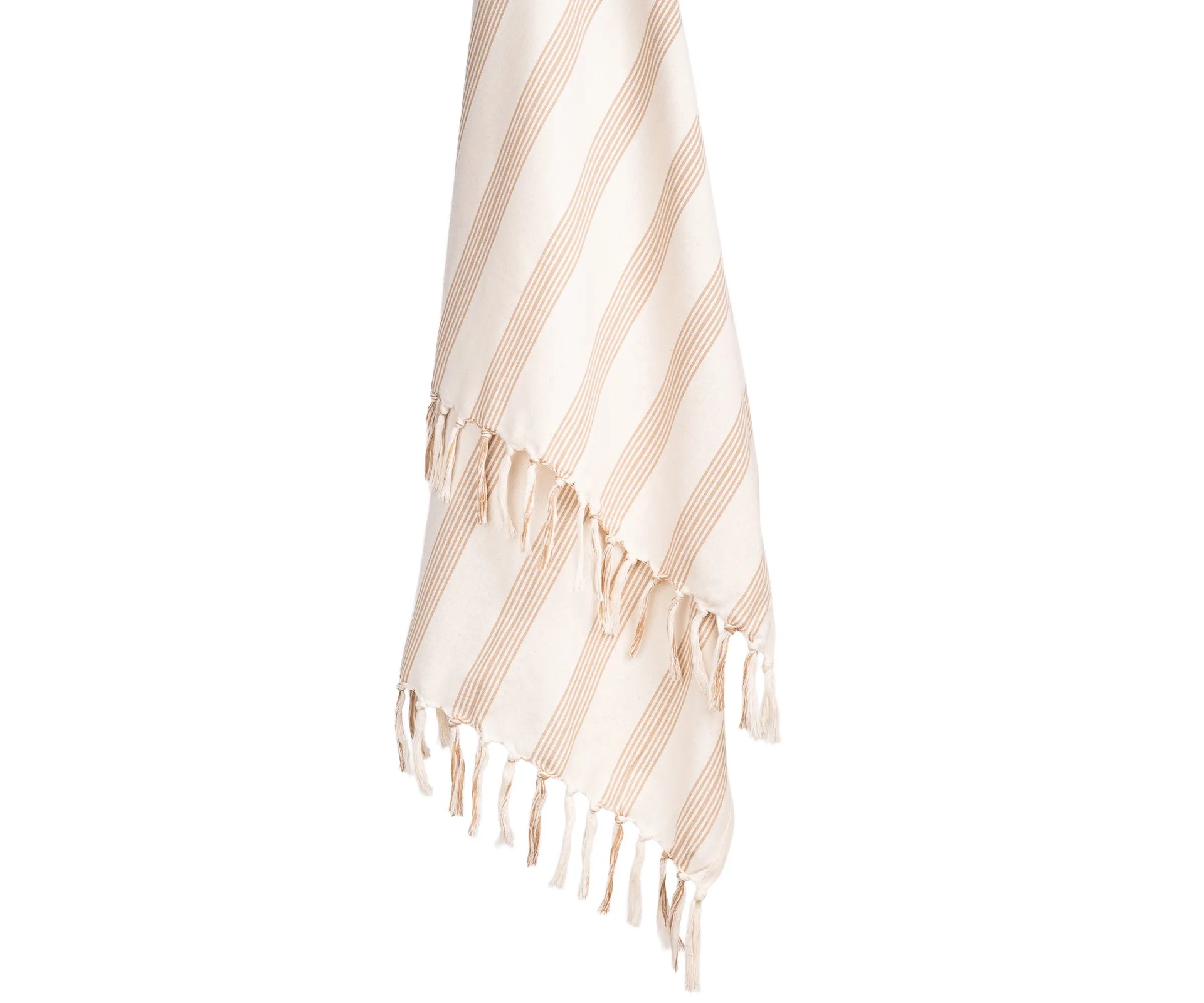 Beige Throw Striped Cotton Sofa Throw