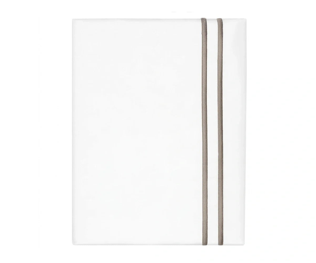 Cotton Flat Sheet - Line Embroidery