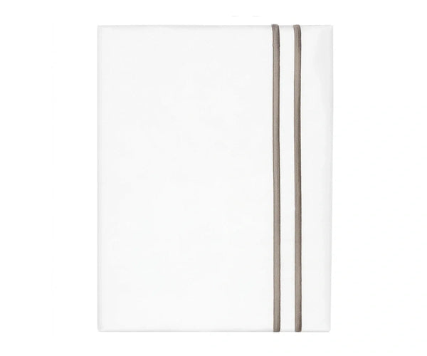 Cotton Flat Sheet - Line Embroidery