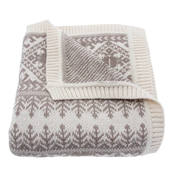 Taupe Forest Knit Throw Blanket - Gifts for You 'n Me