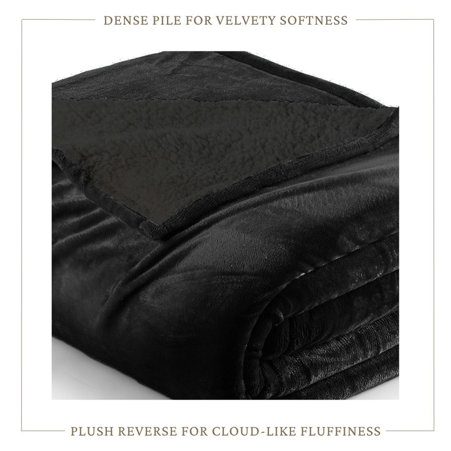 Velvet Plush Sherpa Bed Blanket - Sherpa Fleece Collection