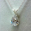 Teardrop Shaped Zirconia Pendant Copper Necklace