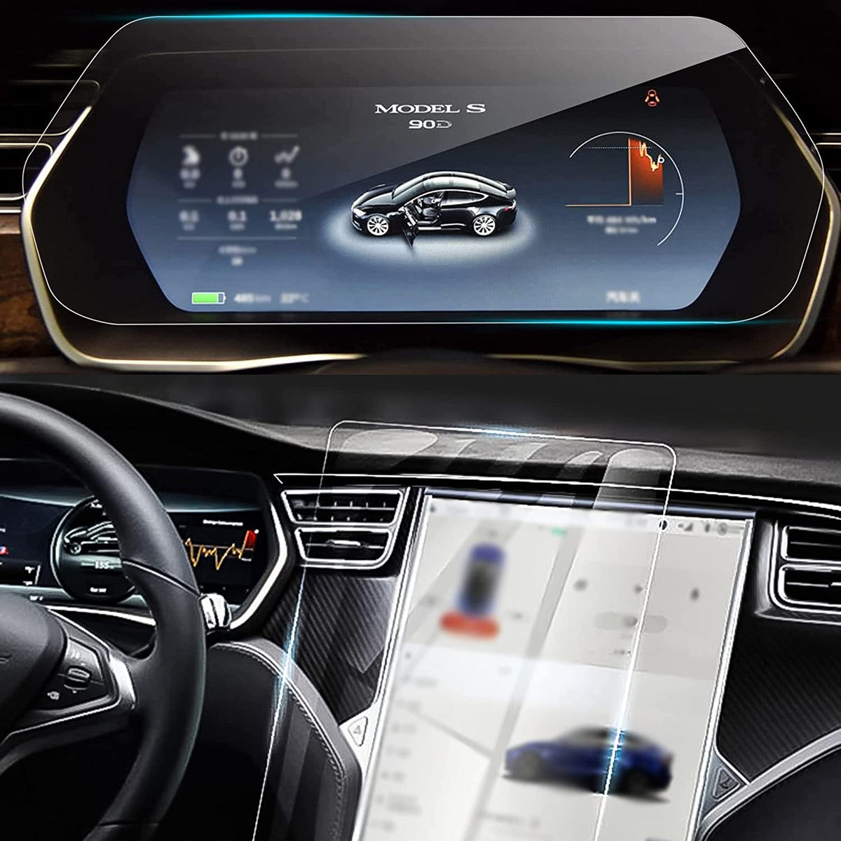 Tempered Glass Screen Protector for Model S/X【17 inch】