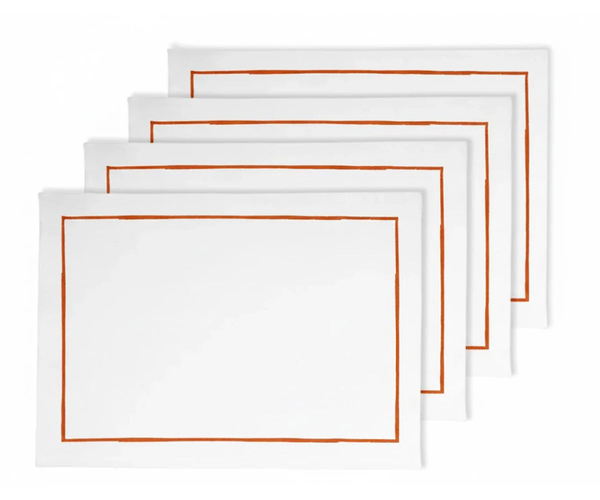 Embroidered Placemats - Terracotta