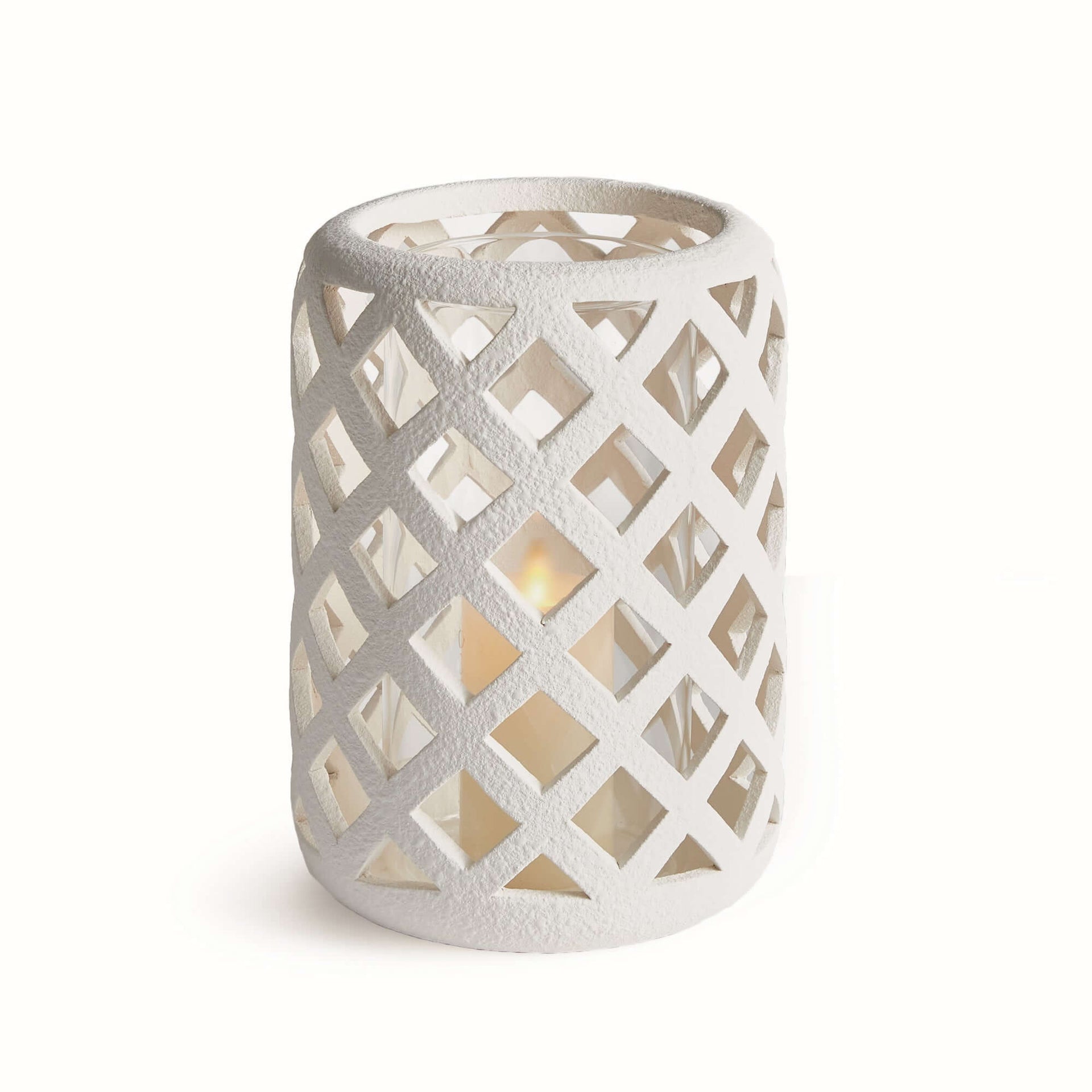 Terracotta Hurricane Candle Holder with Glass Insert