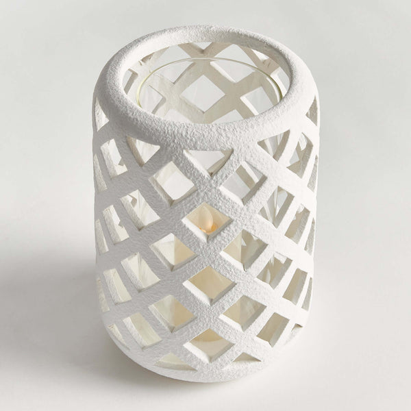 Terracotta Hurricane Candle Holder with Glass Insert