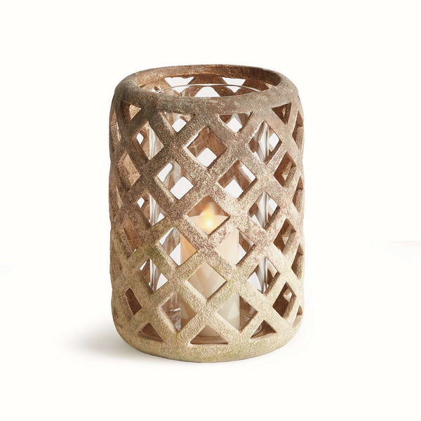 Terracotta Hurricane Candle Holder with Glass Insert