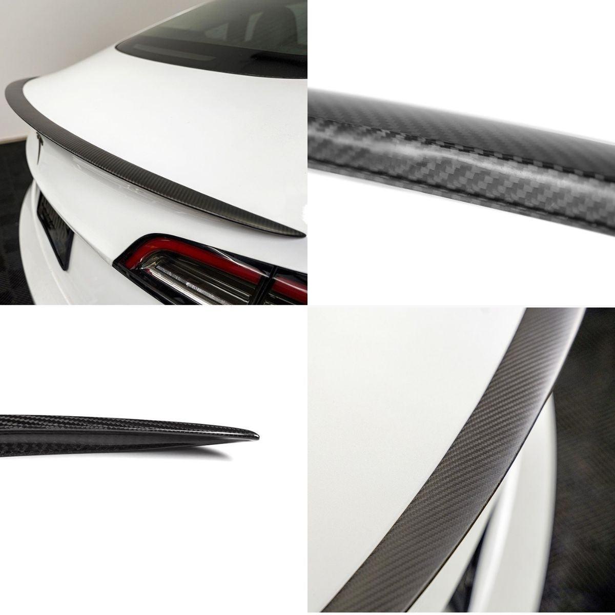 TESERY Spoiler Performance Style for Model Y / Model 3 Highland - Dry Carbon Fiber Exterior Mods