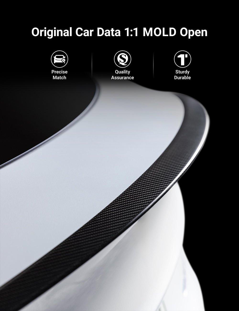 TESERY Spoiler Performance Style for Model Y / Model 3 Highland - Dry Carbon Fiber Exterior Mods