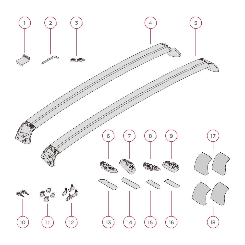 TESERY Roof Rack for Tesla Model 3 Highland / Model Y (Set of 2)