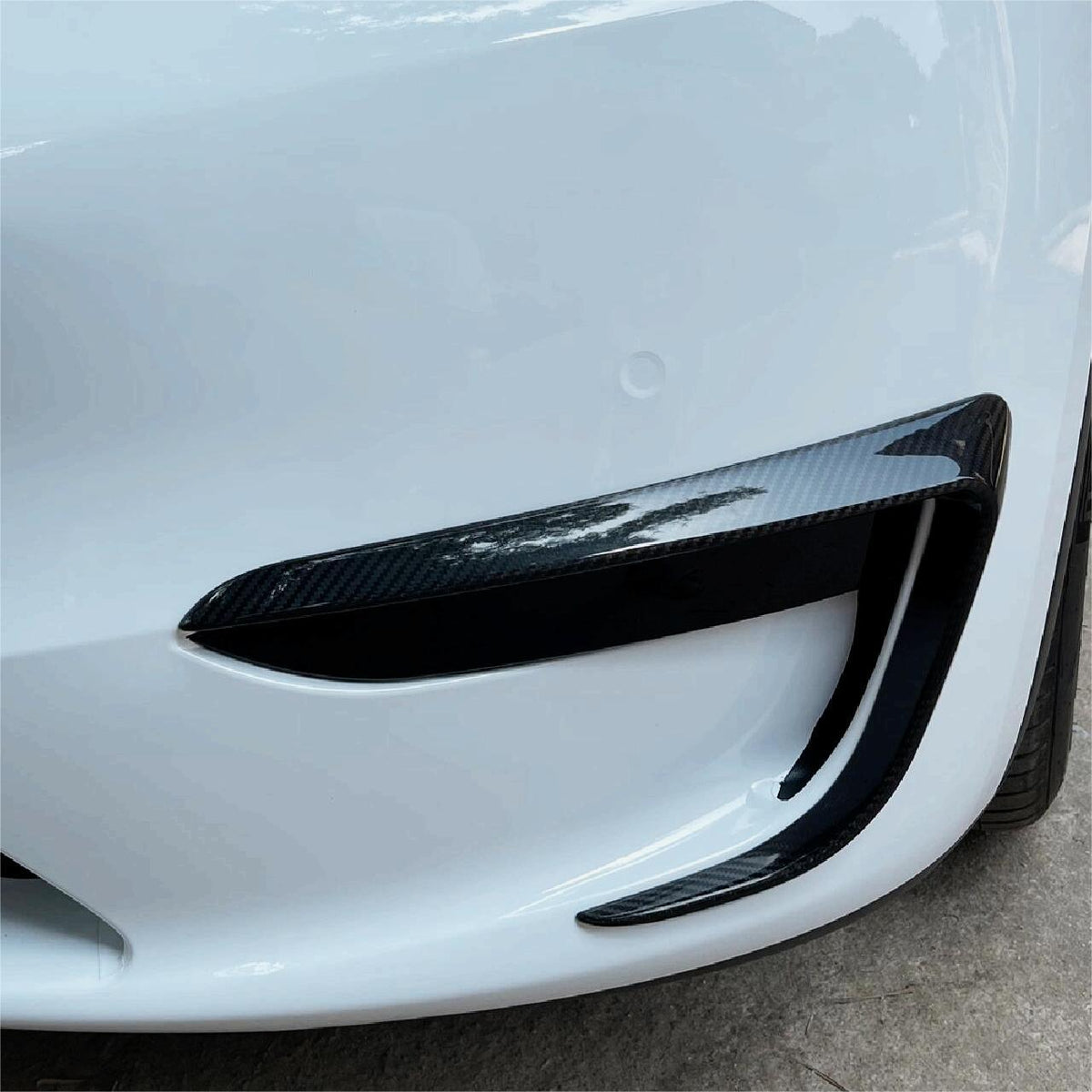 TESERY Tesla Model 3 Fog Light Trim - Carbon Fiber Exterior Mods