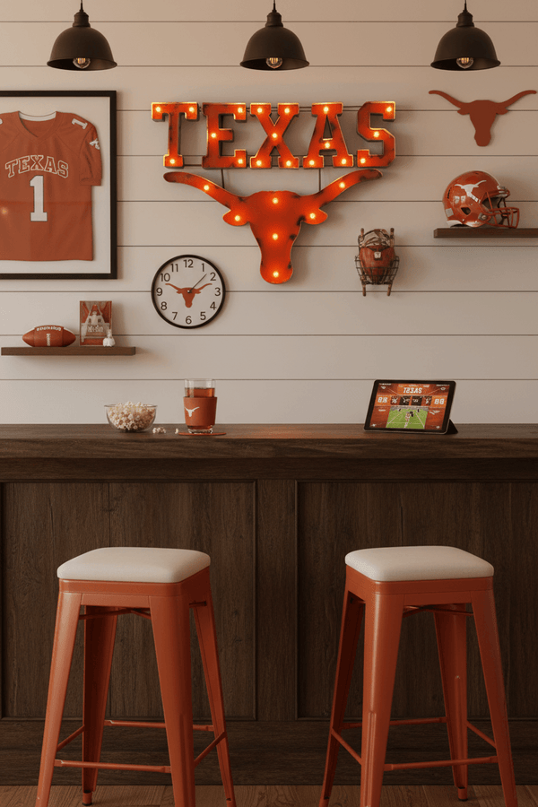 Texas Longhorns Lighted Metal Wall Decor