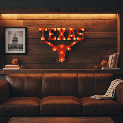 Texas Longhorns Lighted Metal Wall Decor