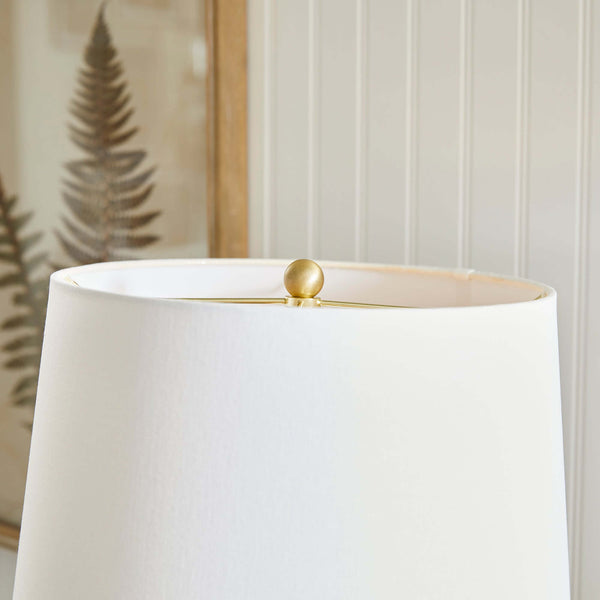 Textured Vintage Ceramic Table Lamp in White Glaze