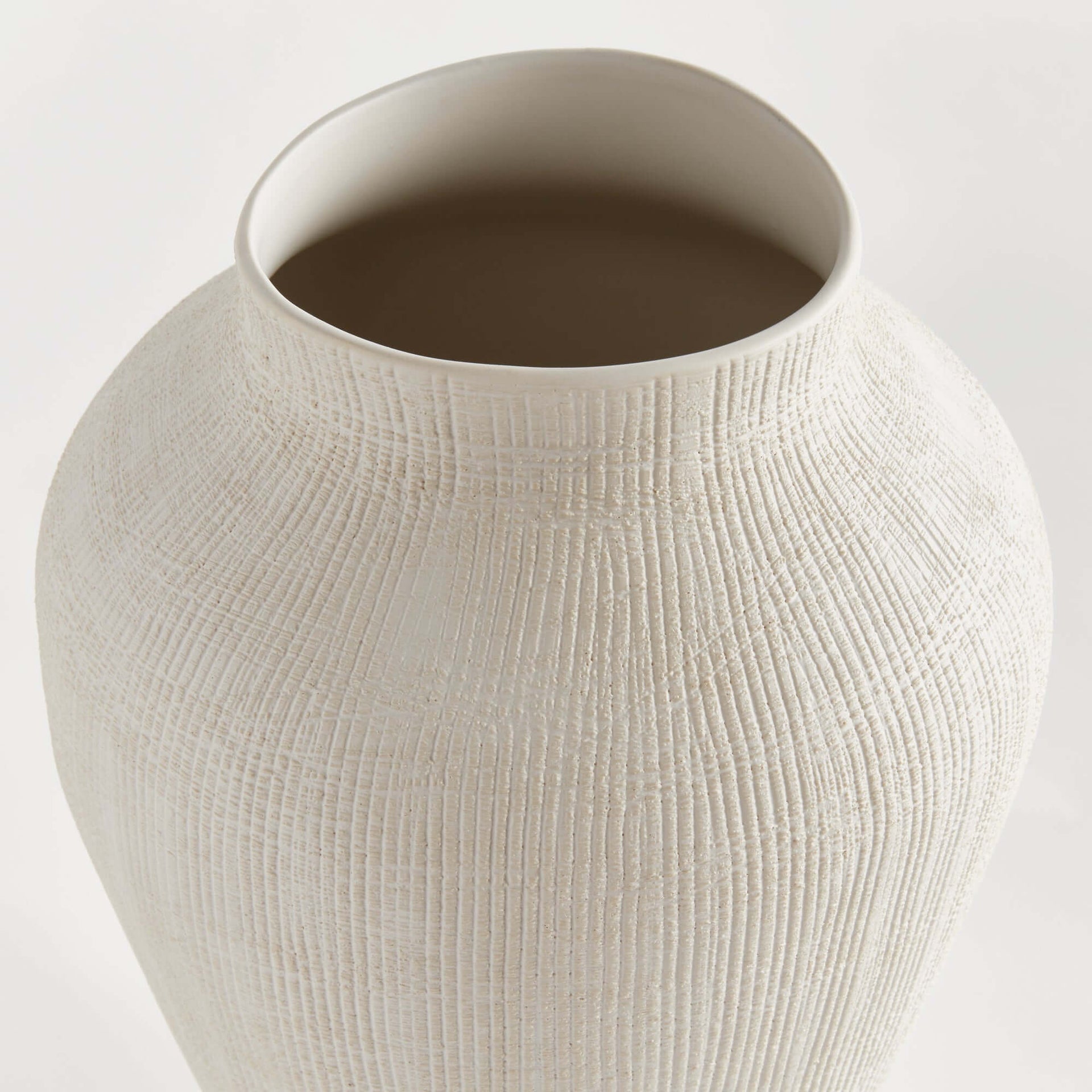 Textured White Ceramic Vase by Barclay Butera