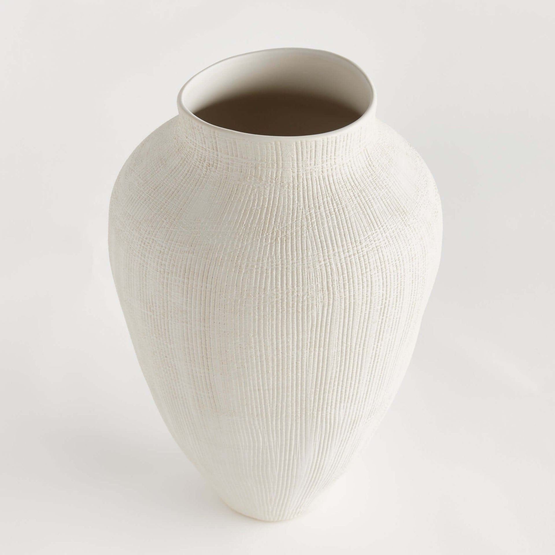 Textured White Ceramic Vase by Barclay Butera