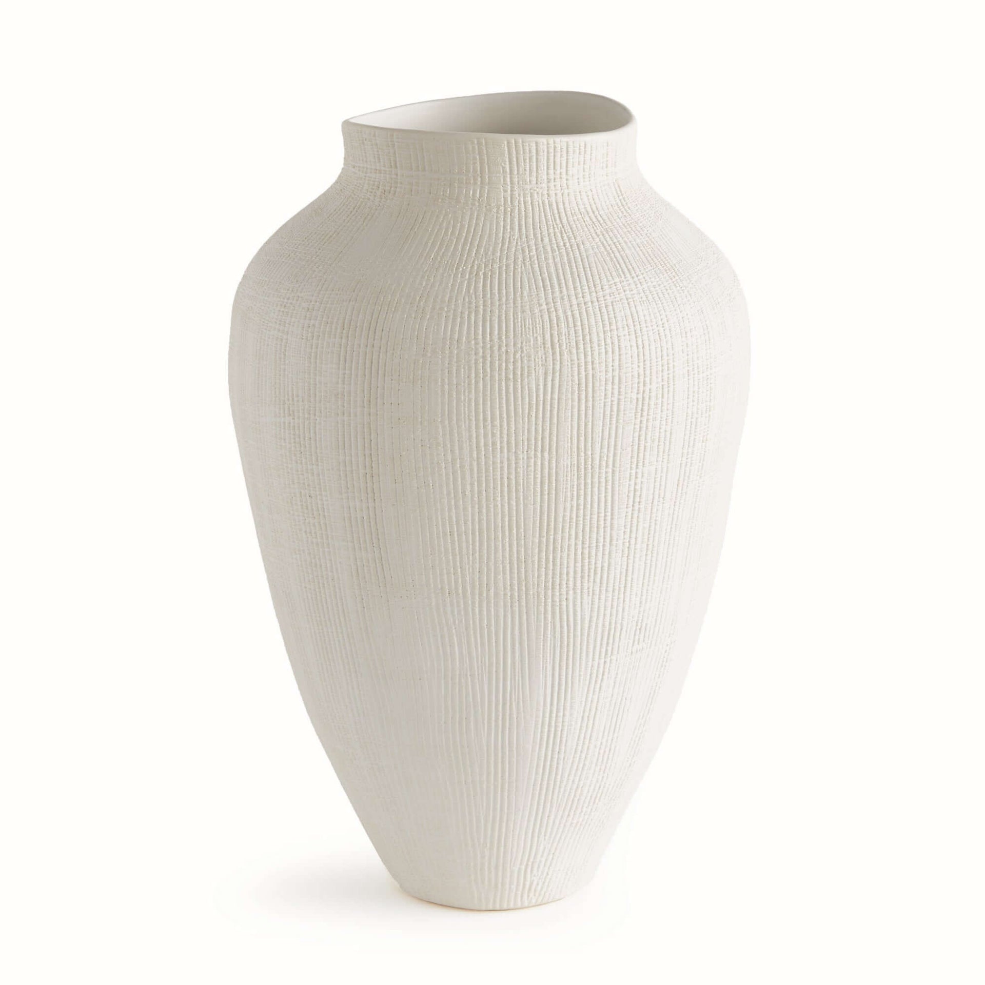 Textured White Ceramic Vase by Barclay Butera