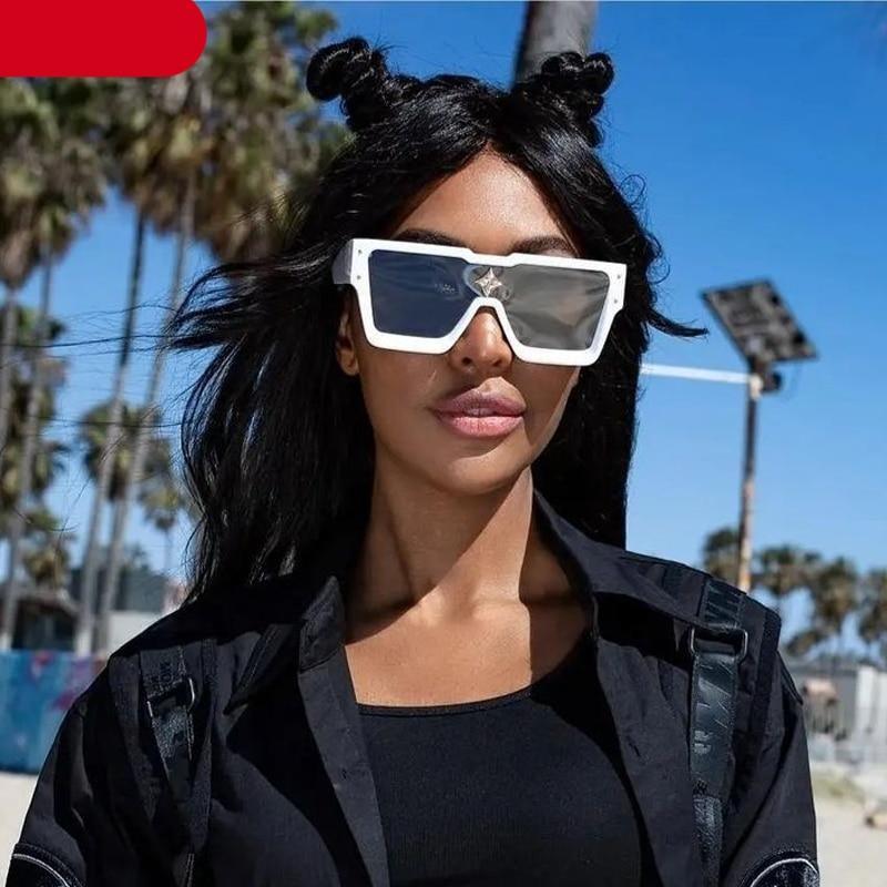 The New Sports Polarized Sunglasses UV400 Outdoor Cycling Glasses Sunglasses For Women & Men New Blue Frame Rimless Rectangle Shape  Sun Glasses For Unisex Design New Mirrored Wind Proof Sport Eyeglasses For Sunglasses