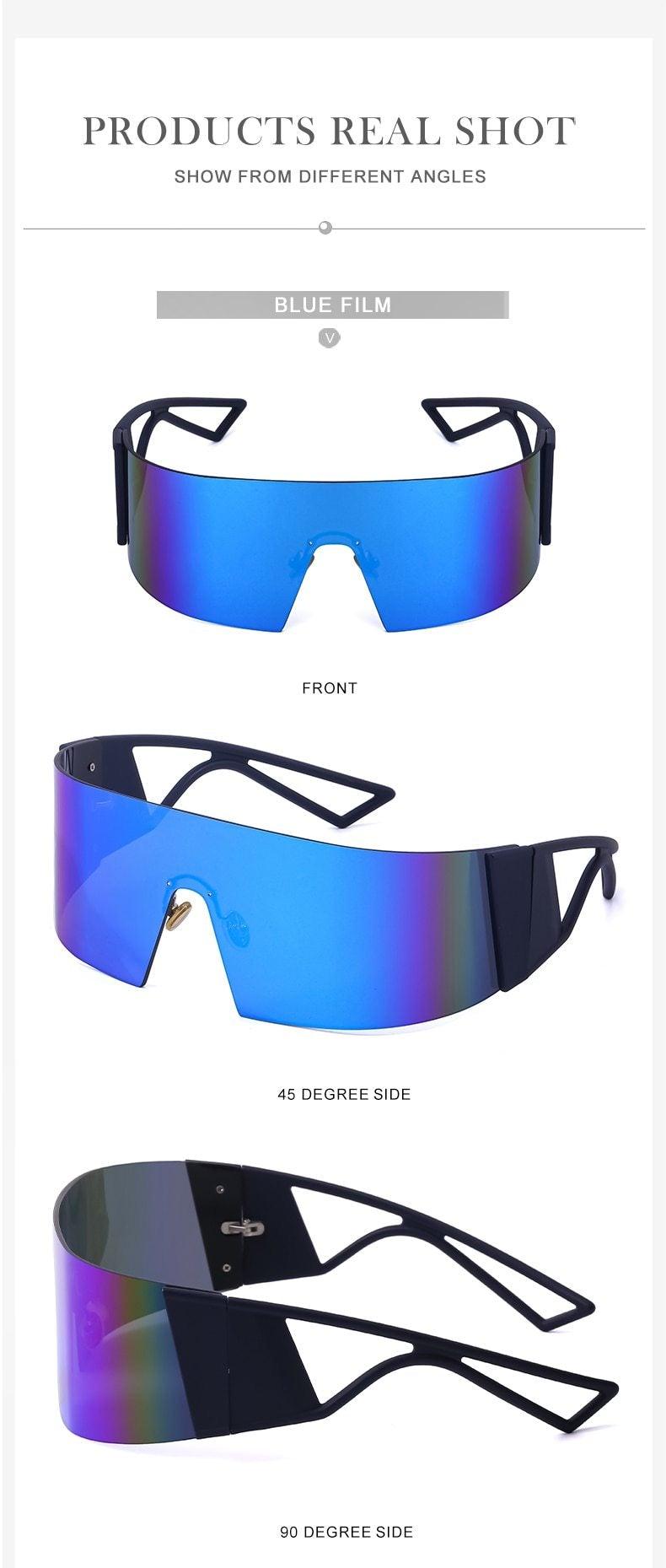 The New Sports Polarized Sunglasses UV400 Outdoor Cycling Glasses Sunglasses For Women & Men New Blue Frame Rimless Rectangle Shape  Sun Glasses For Unisex Design New Mirrored Wind Proof Sport Eyeglasses For Sunglasses