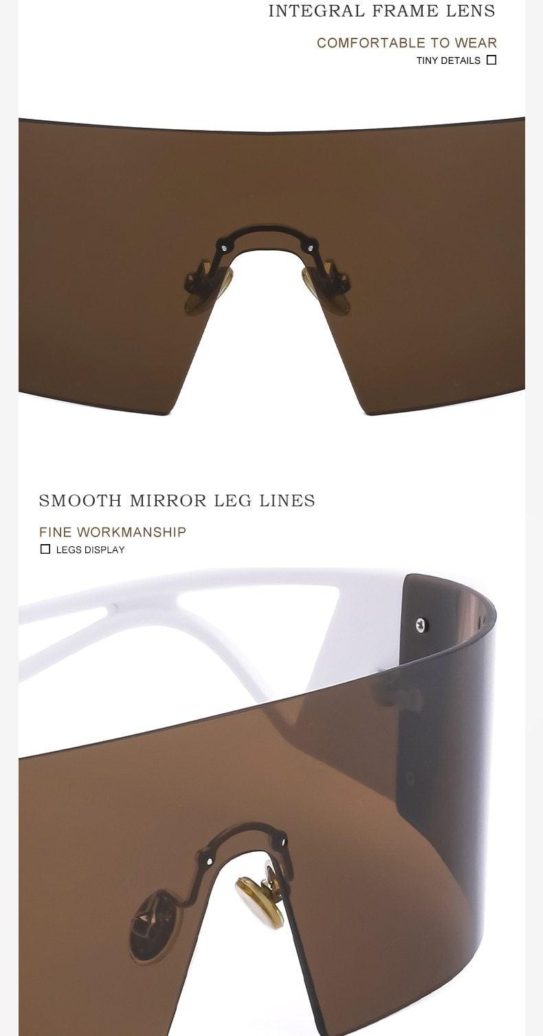 The New Sports Polarized Sunglasses UV400 Outdoor Cycling Glasses Sunglasses For Women & Men New Blue Frame Rimless Rectangle Shape  Sun Glasses For Unisex Design New Mirrored Wind Proof Sport Eyeglasses For Sunglasses