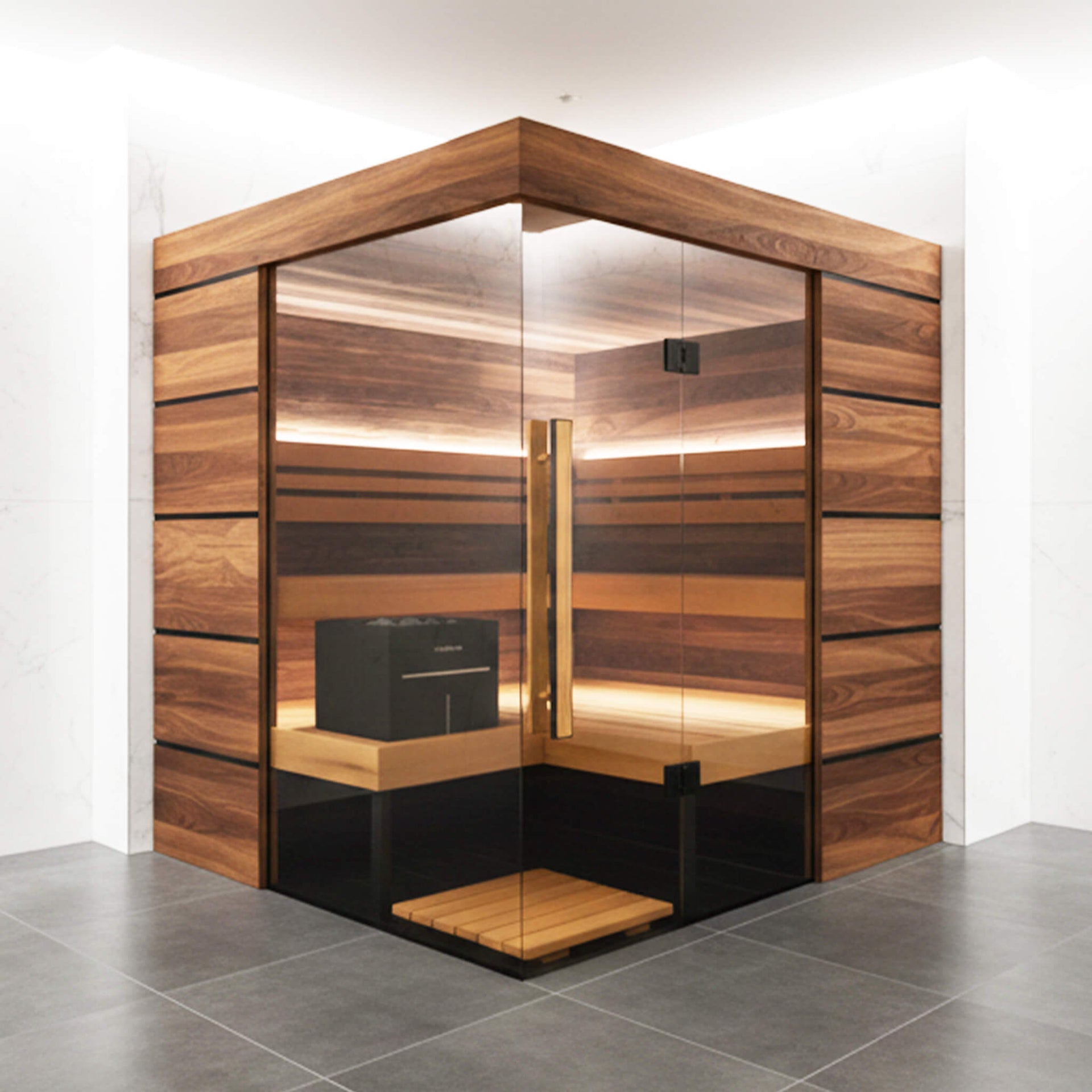 ThermaSol Astra 4-Person Indoor Semi Panoramic Glass Sauna Cabin [Made-To-Order] [14-ASTRADL\R] (SAK90471)