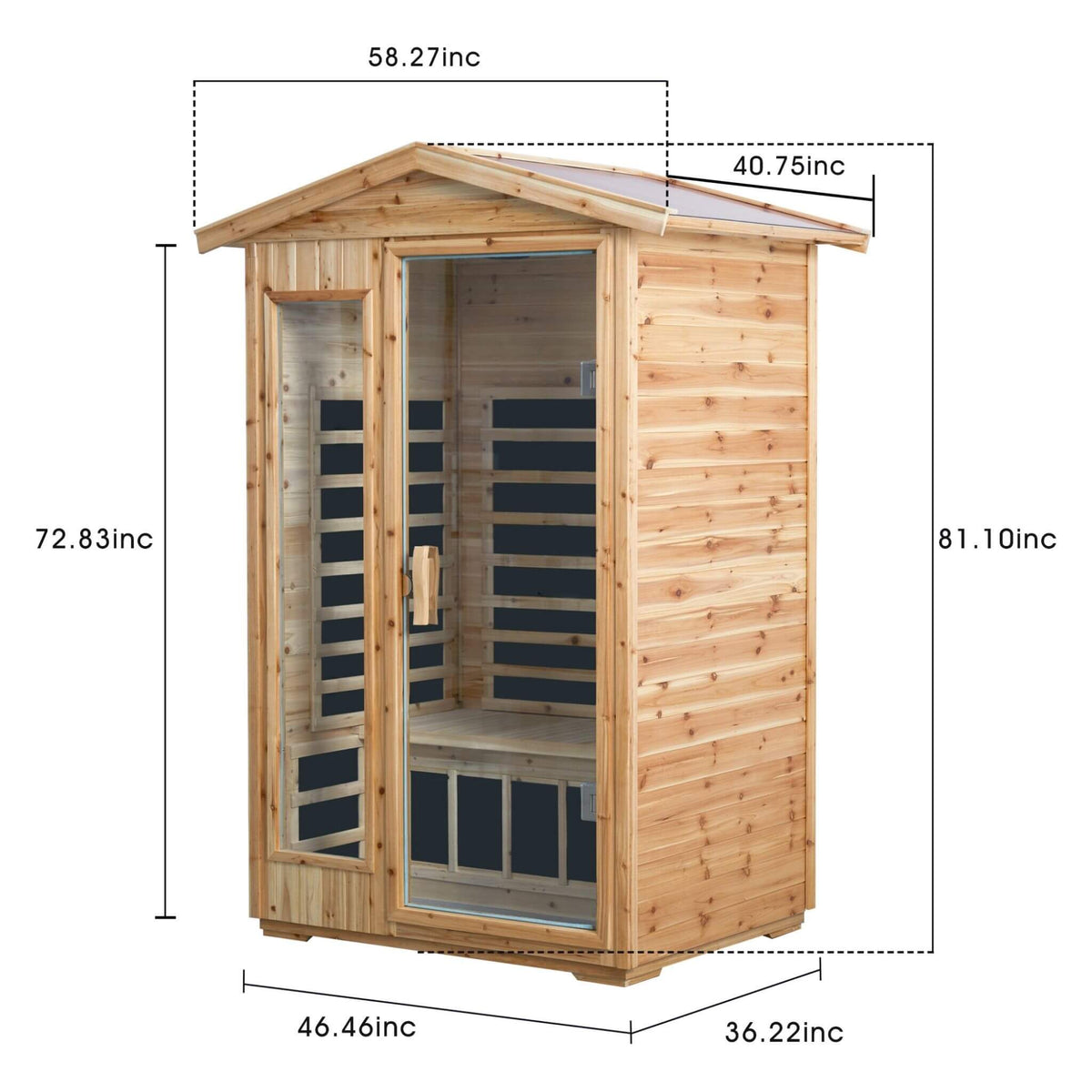 Vexa 2-Person Outdoor Infrared Sauna With Bluetooth Audio And LED Lighting (SAK28694)