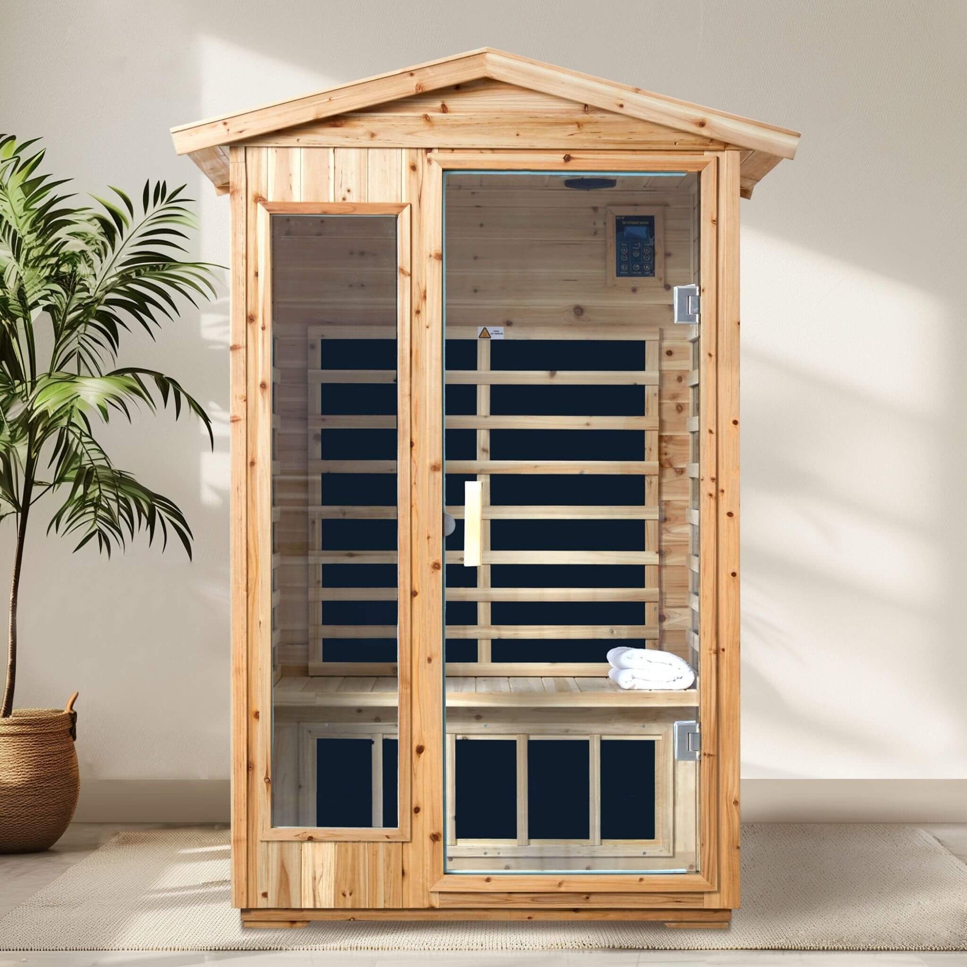Vexa 2-Person Outdoor Infrared Sauna With Bluetooth Audio And LED Lighting (SAK28694)