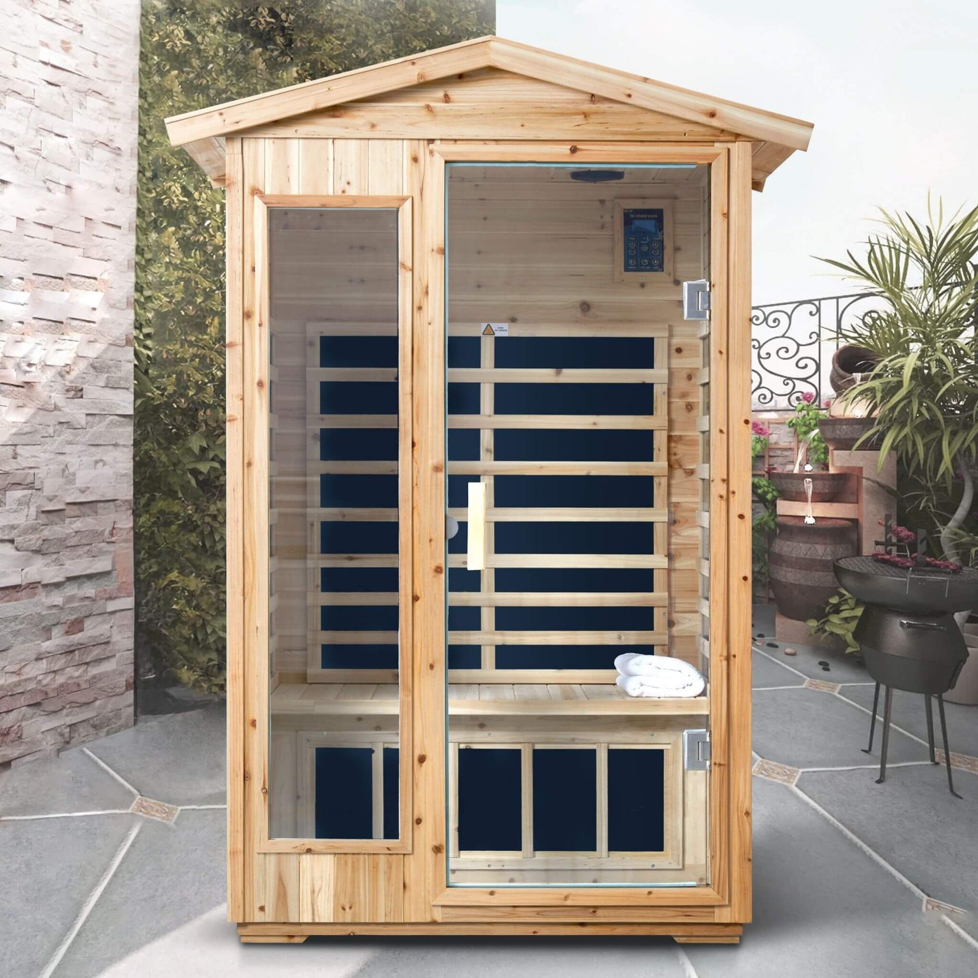 Vexa 2-Person Outdoor Infrared Sauna With Bluetooth Audio And LED Lighting (SAK28694)