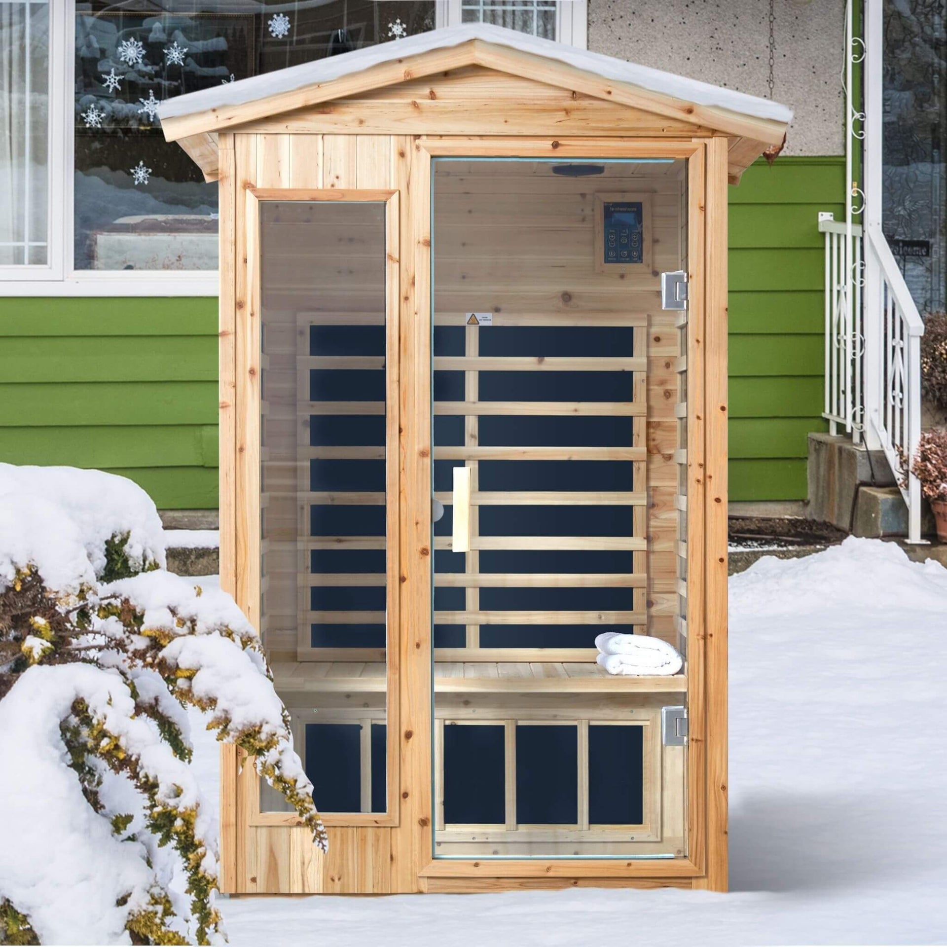 Vexa 2-Person Outdoor Infrared Sauna With Bluetooth Audio And LED Lighting (SAK28694)