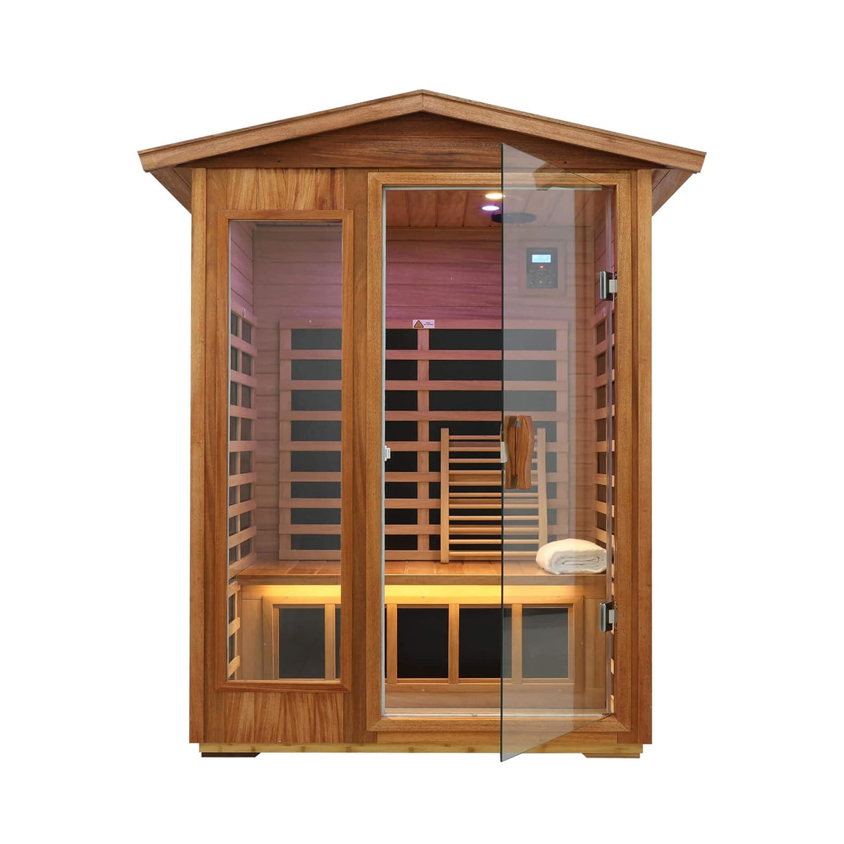 Ignis 2-Person Ultra-Low EMF Mahogany Outdoor Infrared Sauna With Bluetooth Speakers (SAK43021)