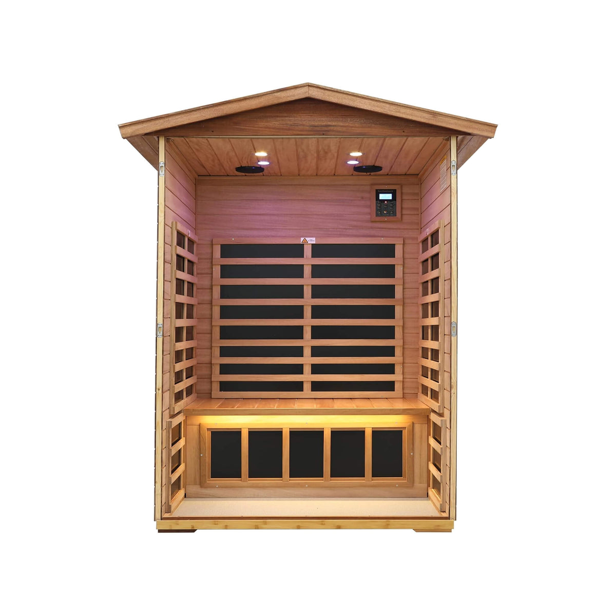 Ignis 2-Person Ultra-Low EMF Mahogany Outdoor Infrared Sauna With Bluetooth Speakers (SAK43021)