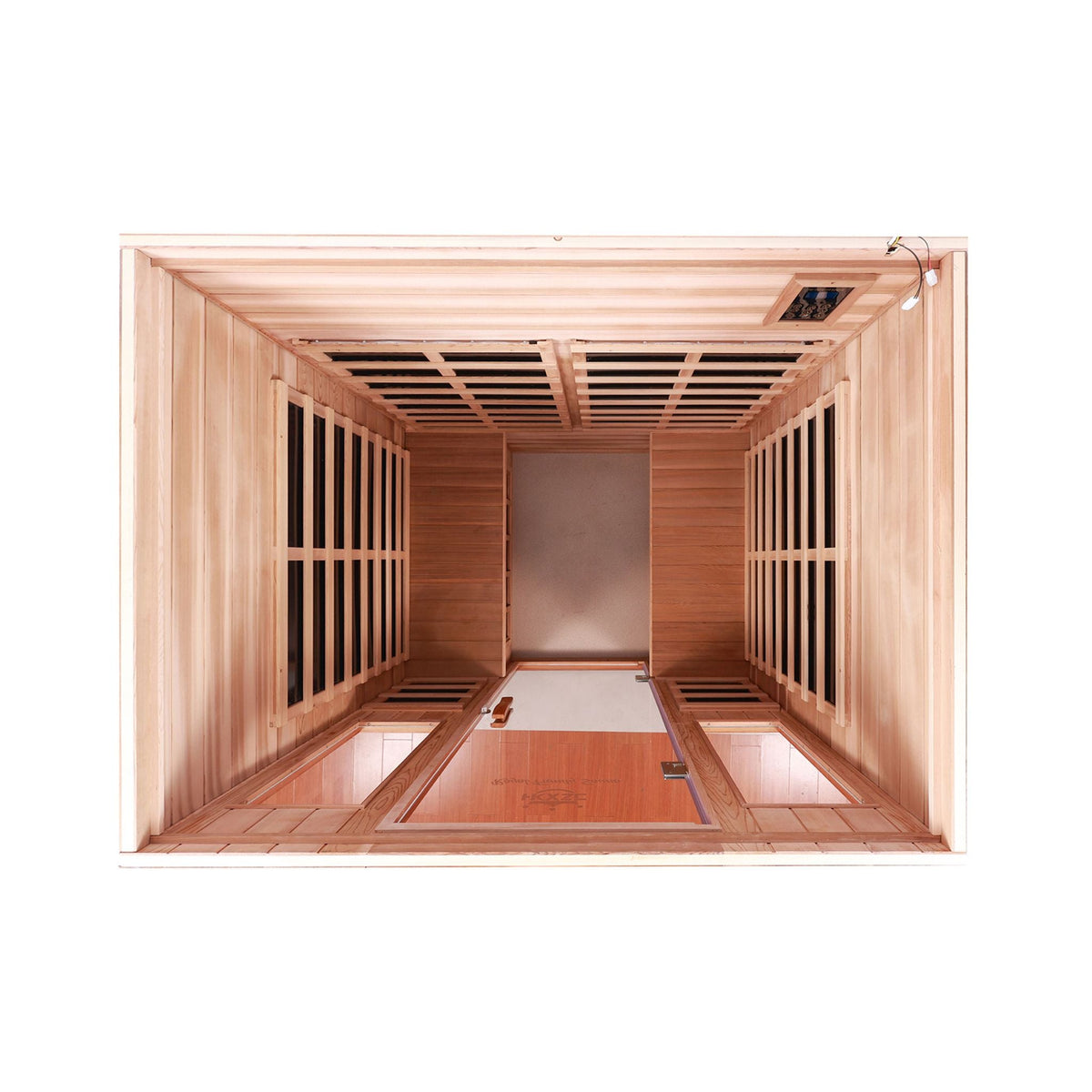 Kairo 4-Person Outdoor Infrared Hemlock Sauna With Tempered Glass Door (SAK82140)