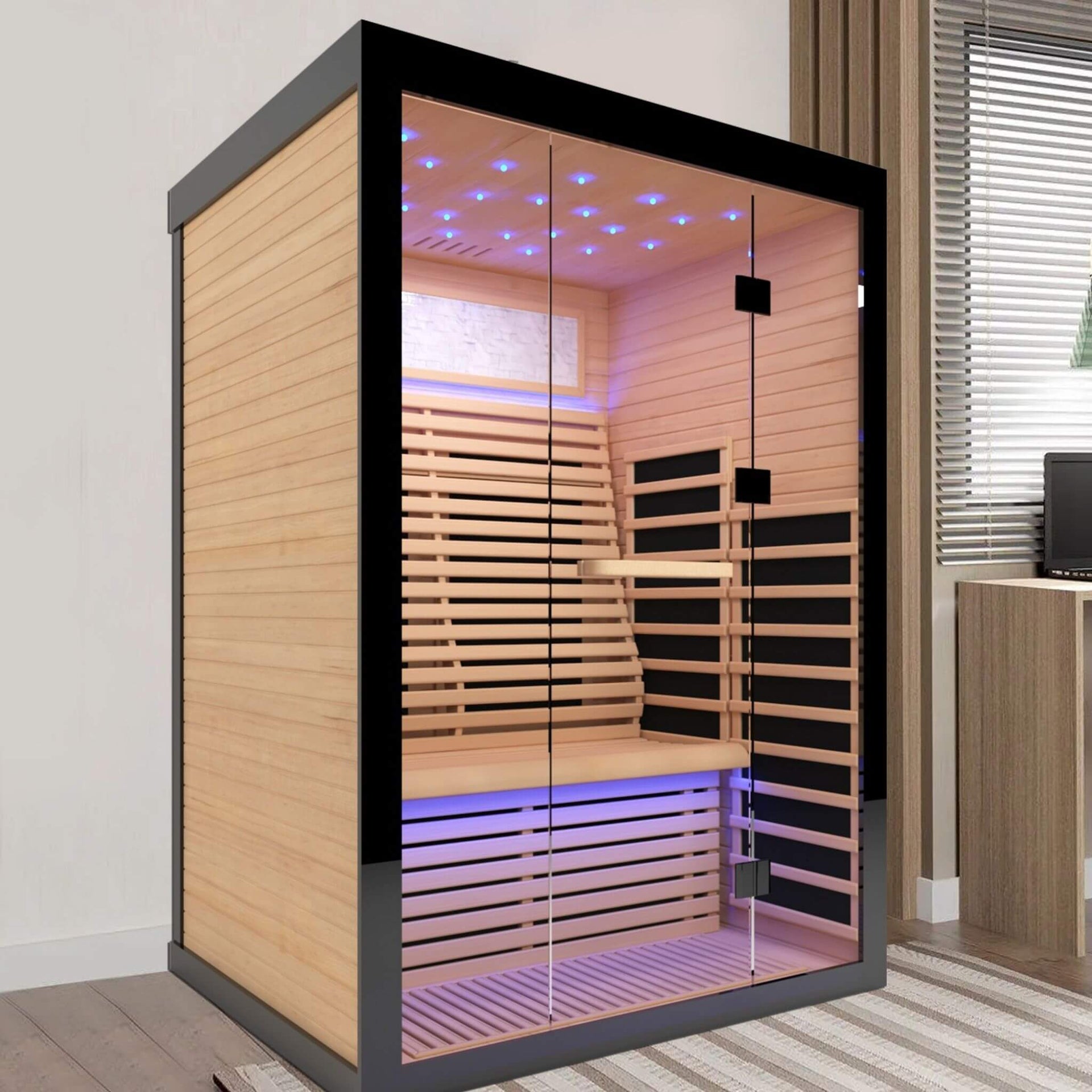Vapor Luxury 2-Person Canadian Hemlock Wood Far Infrared Home Sauna (SAK56874)