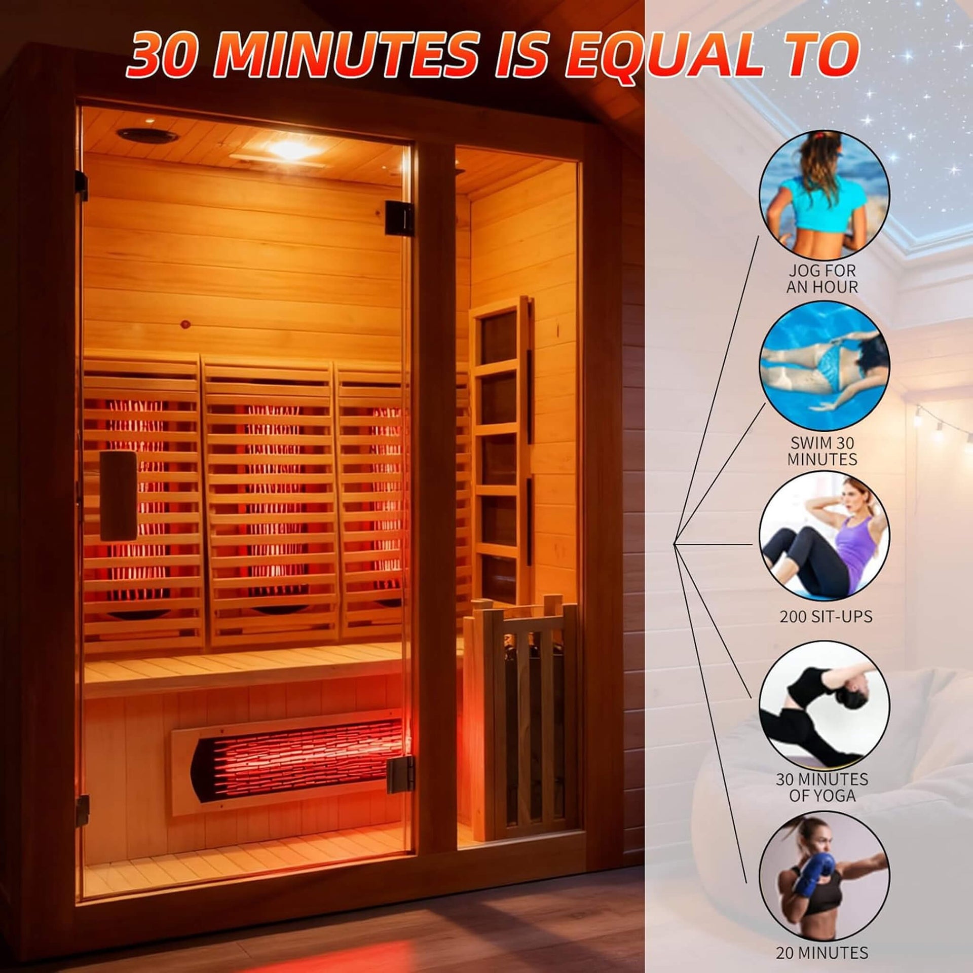 Luma 2-Person Indoor Hybrid Sauna Room With Infrared And 3.5KW Steam Heater [Made-To-Order] (SAK83750)