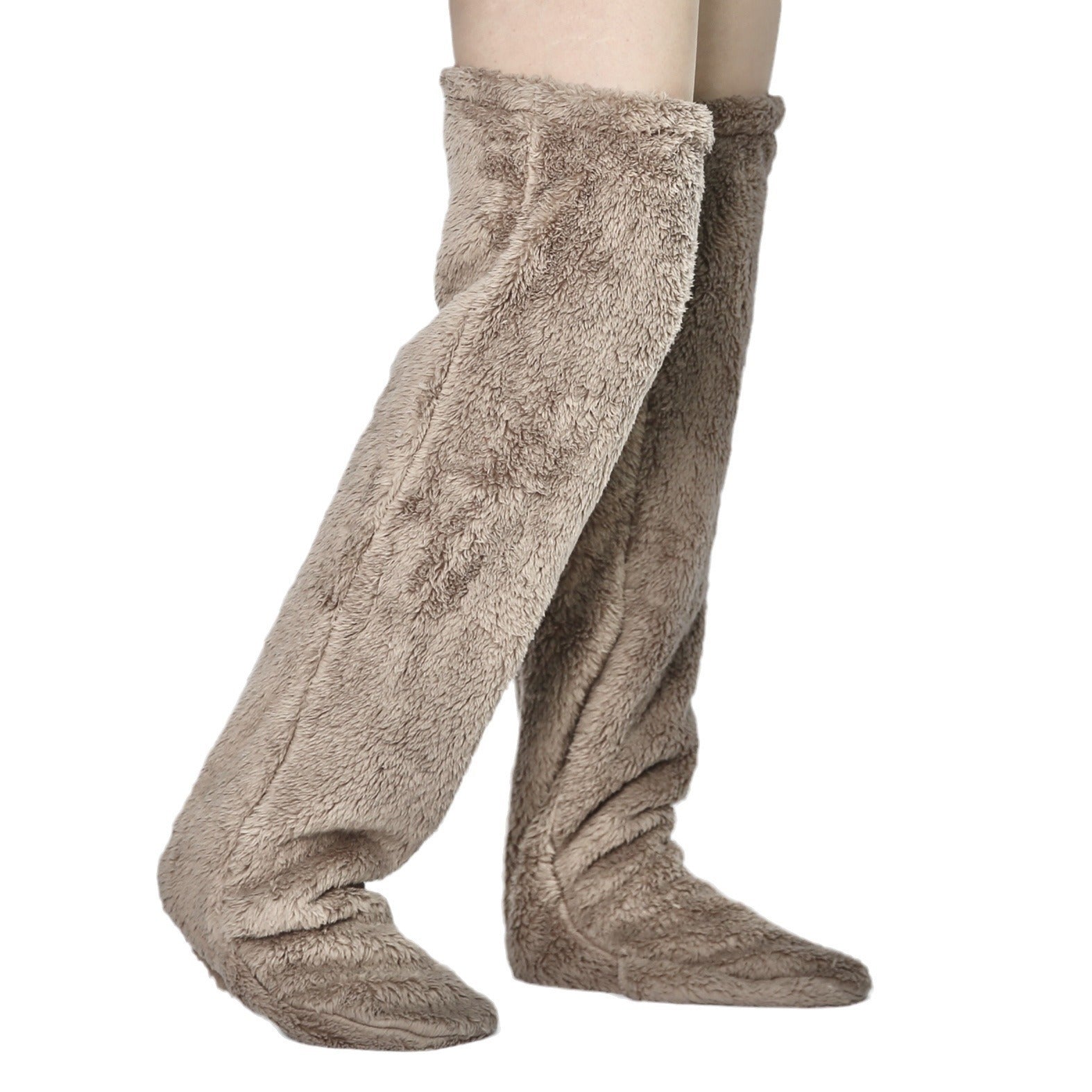 Thick leg warmers, knee pads, warm plush pants, long leg exposed socks