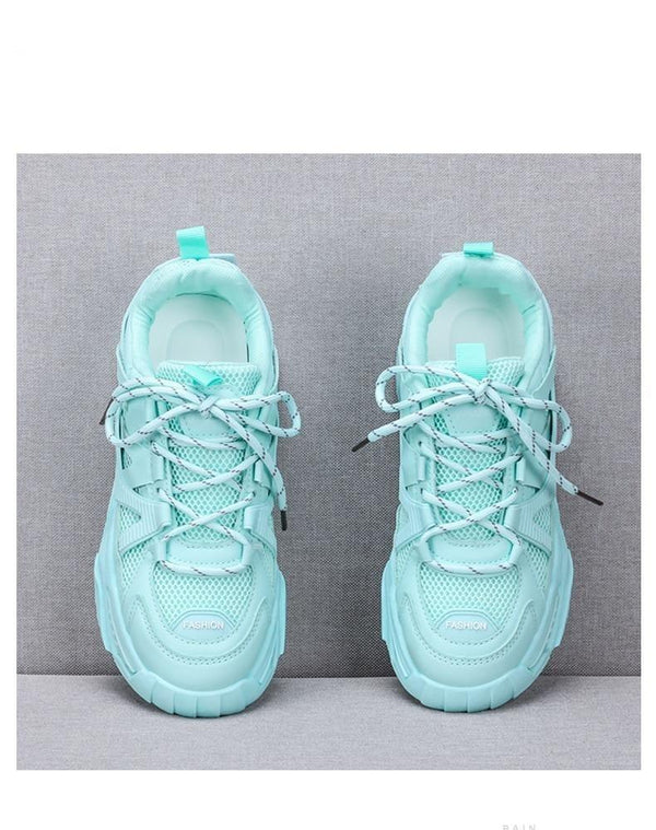 Thick Womens White Sneakers Fashion Shoes Blue Orange Mesh Casual Woman Trainers Lace-Up Platform Sneakers Low Top Trainers Lace Up Platform Sneakers Casual Leather Walking Flatform Sneakers