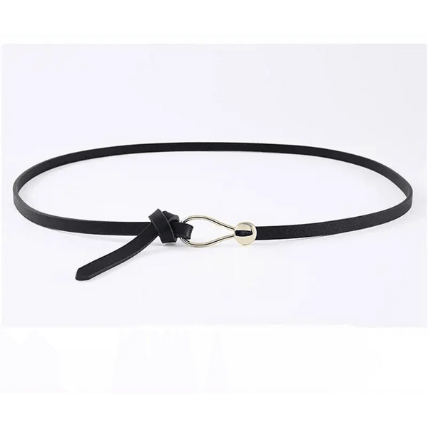 Thin Golden Buckle PU Leather Strap Belts For Women Casual Dress Luxurious Ladies Waist Belt