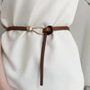 Thin Golden Buckle PU Leather Strap Belts For Women Casual Dress Luxurious Ladies Waist Belt