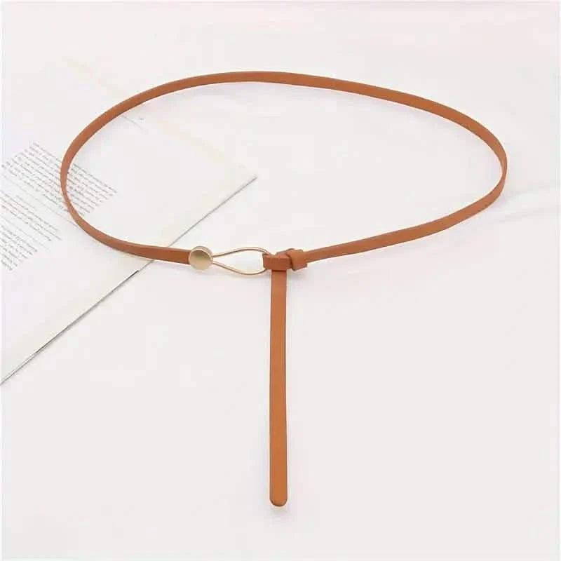 Thin Leather Belt Female Bow Leisure Belts