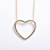 Thin Open Heart Rainbow Necklace