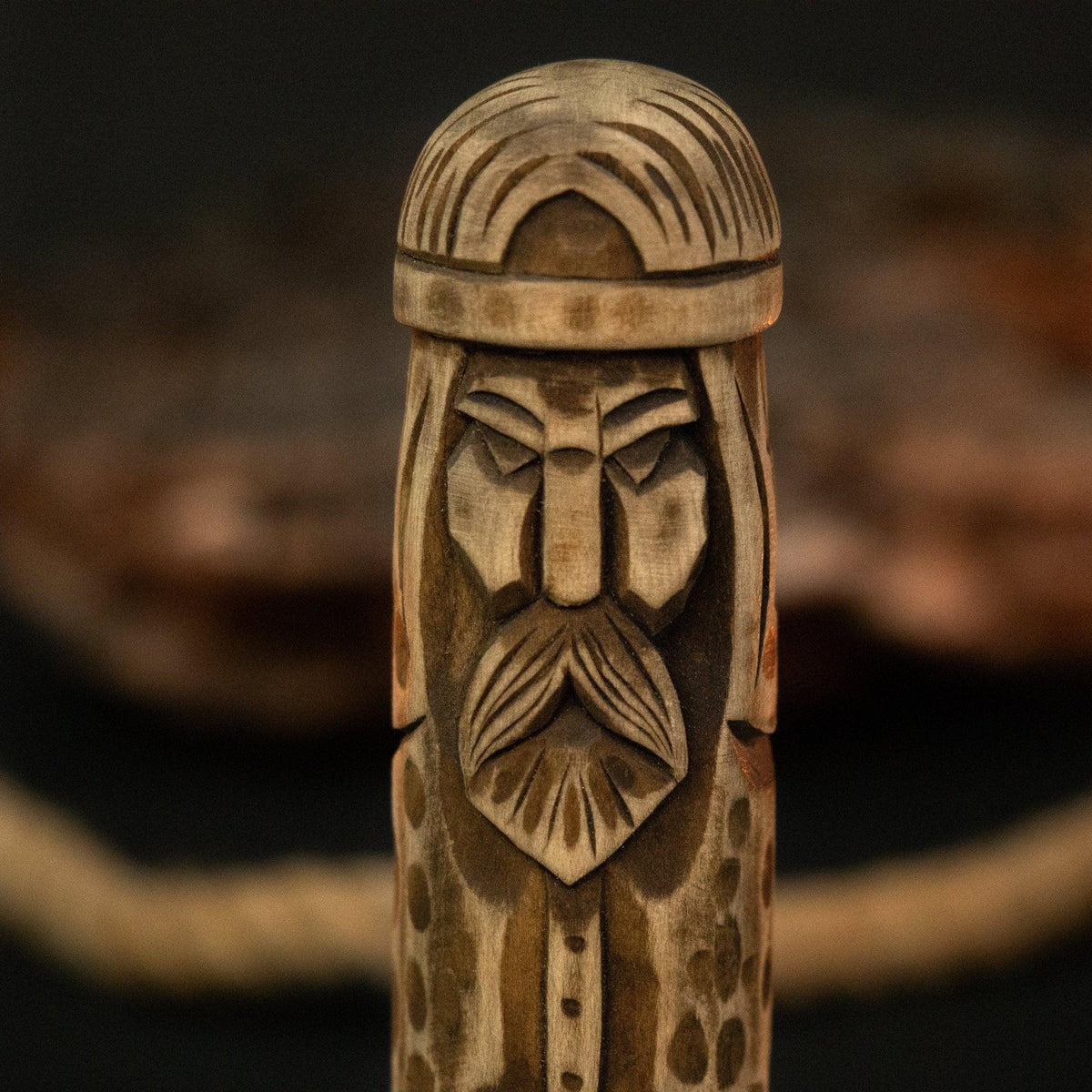 Thor Wooden Figurine – 14 cm (5.7 inches) Hand-Carved Norse God of Thunder and Strength