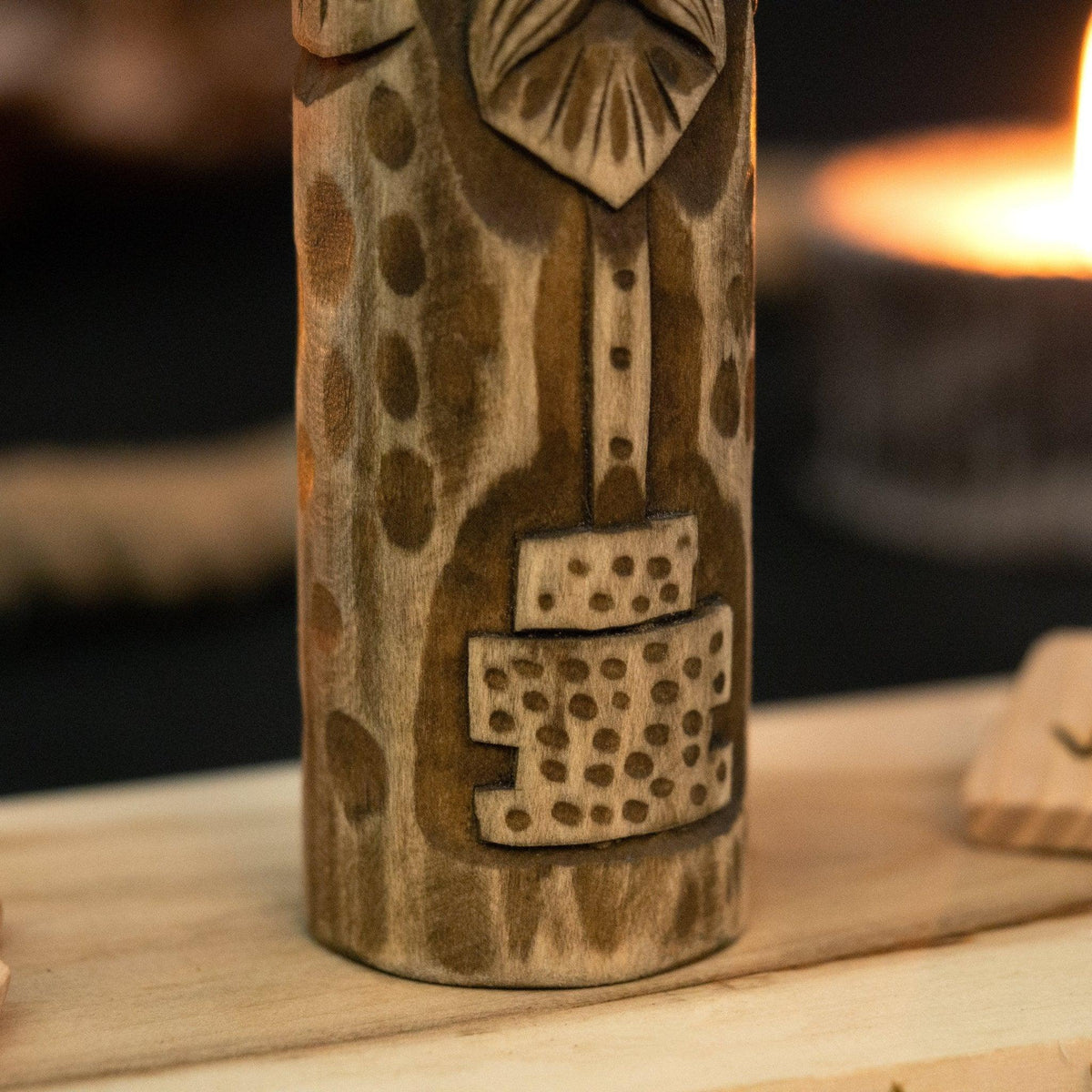 Thor Wooden Figurine – 14 cm (5.7 inches) Hand-Carved Norse God of Thunder and Strength